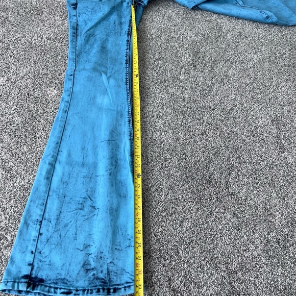 BDG Urban Outfitters Ruched Dipped V Flare Low Jeans Side Zip Women’s Size 26 - Picture 9 of 13